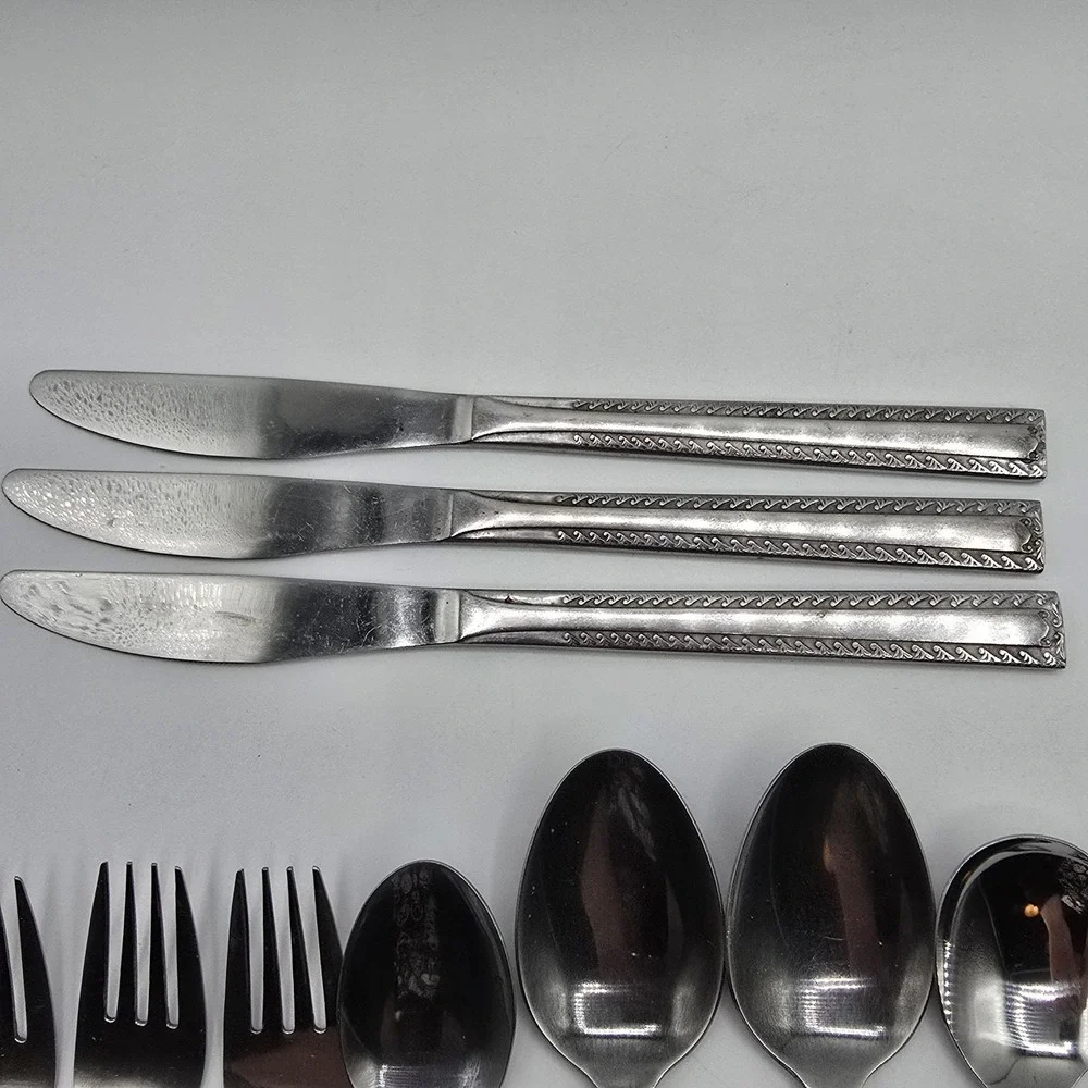Vtg Lot of 11‎ WATERTOWN Mid-Century Stainless Steel Flatware Japan Spoon Fork +